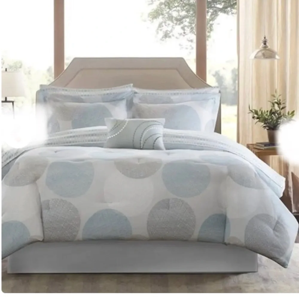 9 pc Home Essence KING NIB Cabrillo Complete Comforter and Cotton Sheets